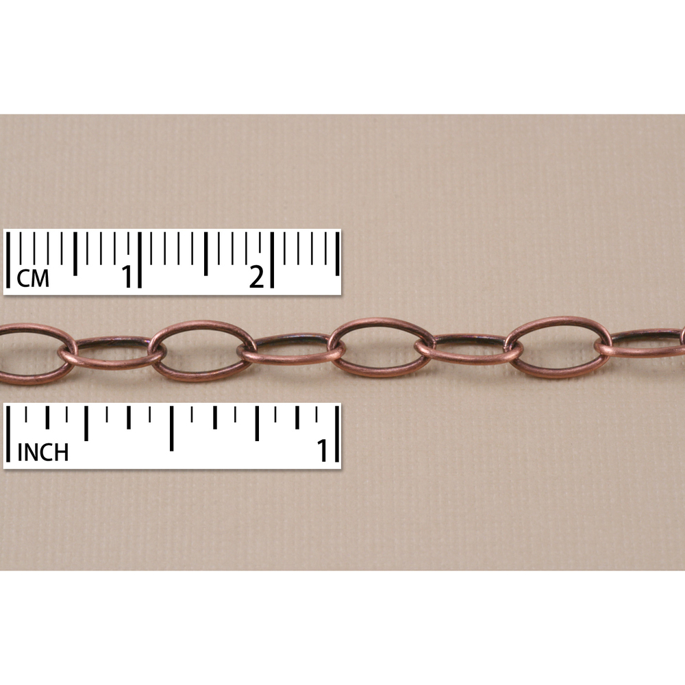 Chain & Clasps Antique Copper, Large Oval Cable Chain, 9mm x 5mm, by the Inch